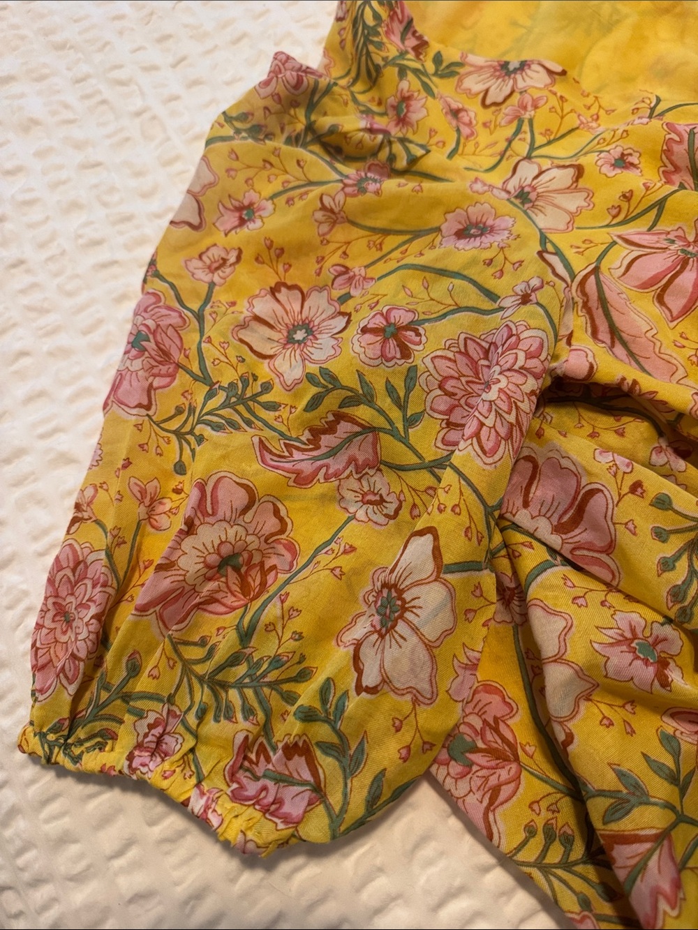 Billabong Yellow Floral Smocked Waist Maxi Dress - Picture 4 of 5